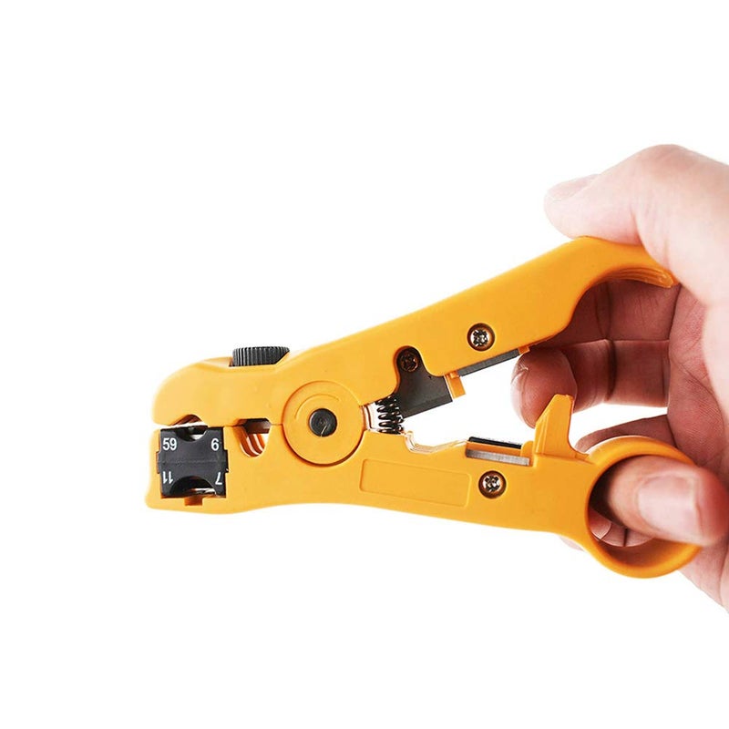 Miular Universal Coaxial Cable Stripper Cutter Stripping Tool for Flat/Round UTP Cat5 Cat6 Coax RG59 /RG6/7/11, 2 Pack - Image 4